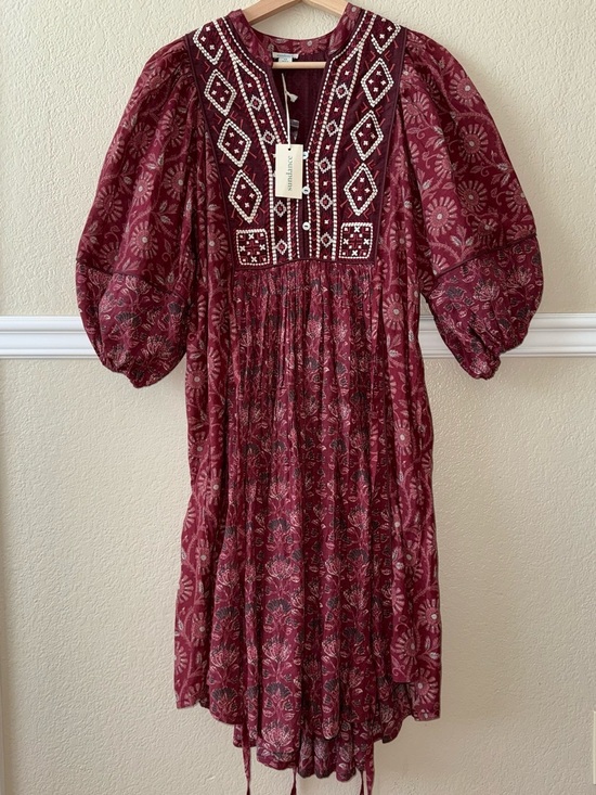 Sundance Dresses & Skirts - NEW Sundance Lizet Dress Embroidered Puff Sleeve Cotton Blend Boho Size XS